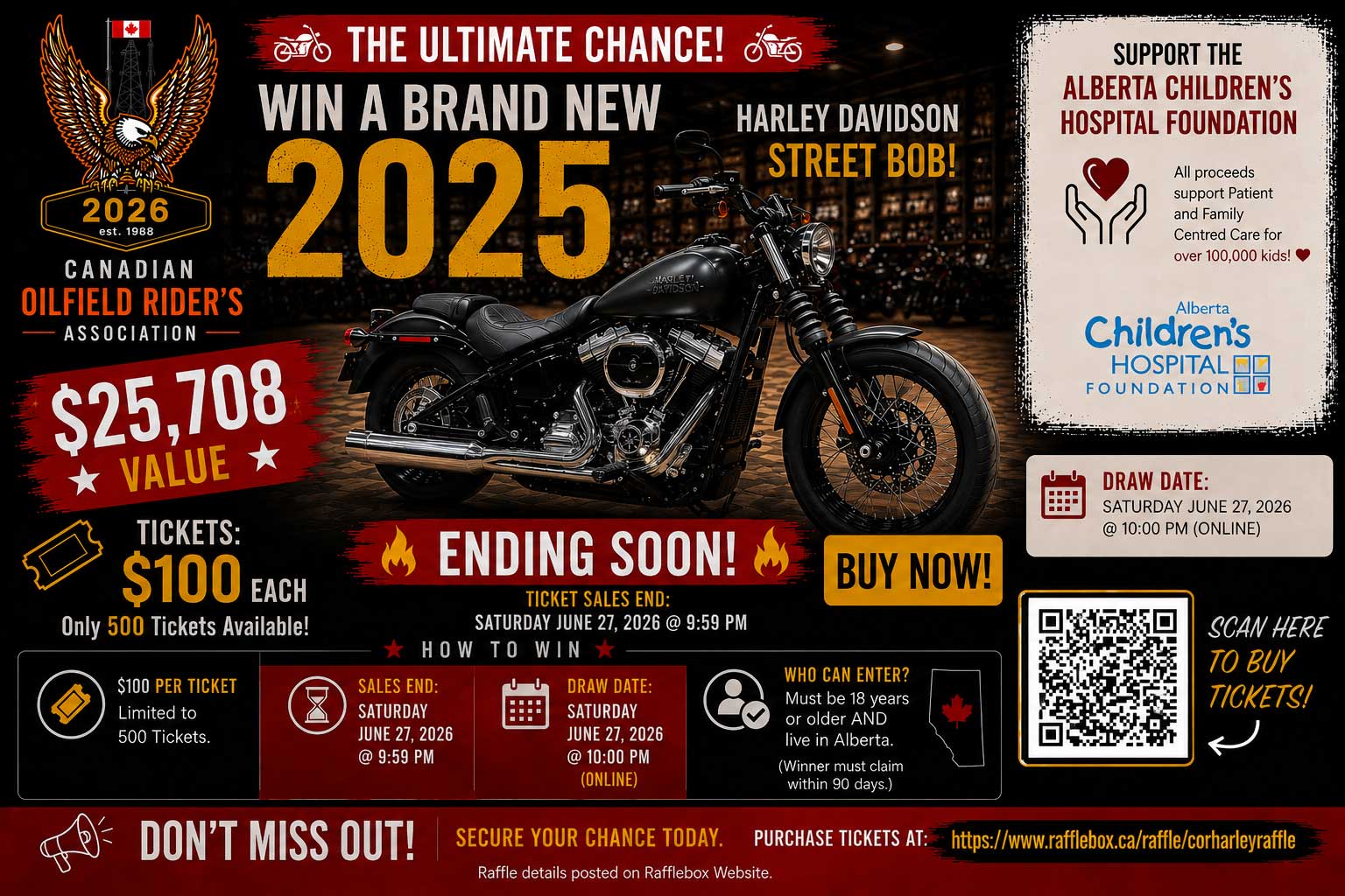 Win a Brand New 2025 Harley Davidson Street Bob